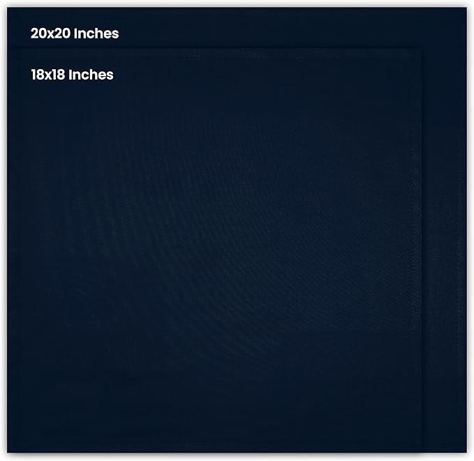 Utopia Kitchen Navy Blue Cloth Napkins [12 Pack, 18x18 Inch] Absorbent Cotton Blend Washable and Reusable for Dinner, Restaurant, Lunch, Wedding and Hotel