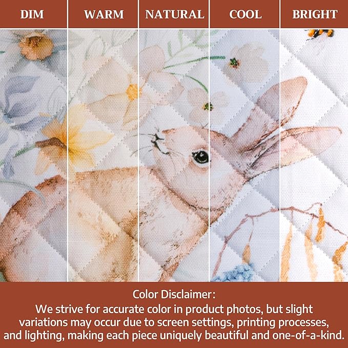 Maison d' Hermine Pot Holders 100% Cotton Heat Resistant Potholders 8" x 8" Hot Pads with Loop BBQ Cooking Baking Gifts for Mothers Day Handling Hot Pans Spring/Summer (Pack of 2, Easter Dew)