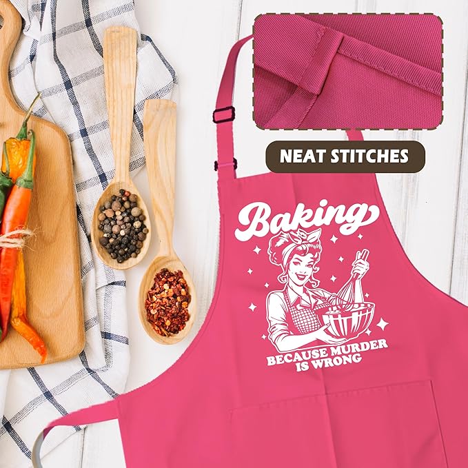 Funny Aprons for Women - Baking Gift for Women, Mothers Day Christmas Birthday Gifts, Perfect for Cooking, Bartending