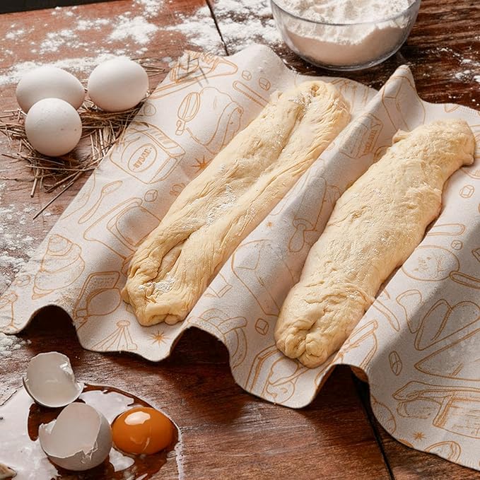 Peryiter 4 Pcs Linen Tea Towels for Baking Sourdough 14x18 Inches Reusable Thick Bread Towels Linen Sourdough Cloth for Bread Baking Dough Leavening Cloth for Women Chef Bake Lover for Dough Baguettes
