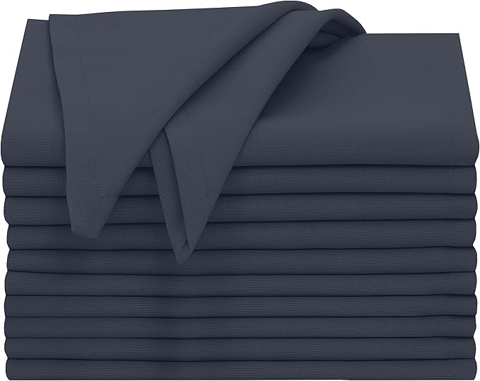 Ruvanti Cloth Napkins Set of 12, 18x18 Inches, 100% Cotton, Washable, Soft & Absorbent, Perfect for Wedding, Christmas, ‎Thanksgiving Dinners - Ombre Blue