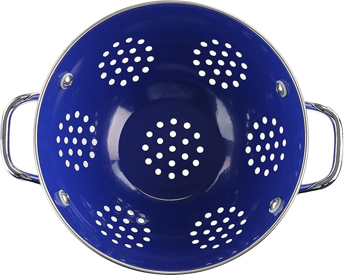 Calypso Basics by Reston Lloyd Powder Coated Enameled Colander, 1.5 Quart, Indigo,8705