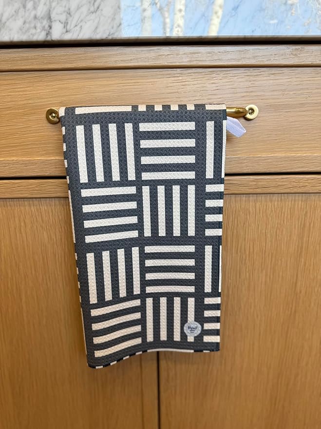 || 3 Pack|| Double Sided Dish Towels || Waffle Weave Microfiber || Highly Absorbent || Hanging Loop || Dish Cloths || Modern || Designer Prints || Lights (Gray)