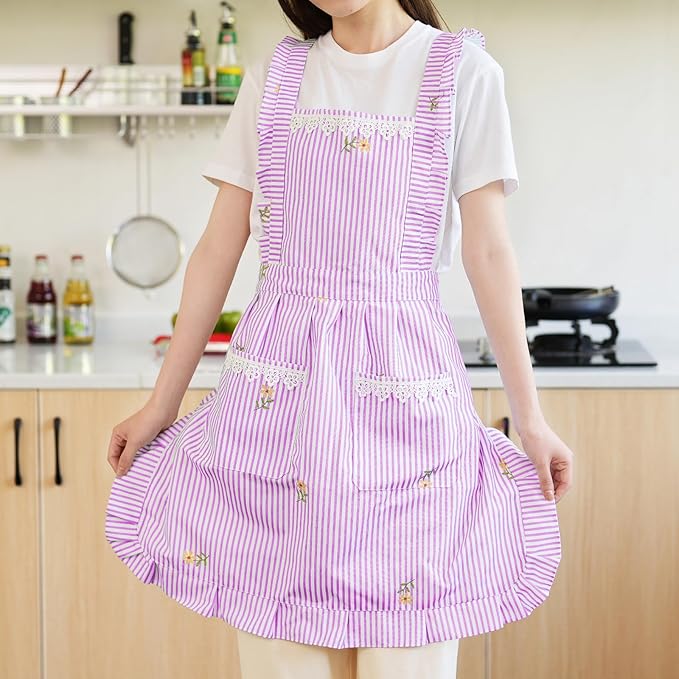 Funny Aprons for Women with Pockets, Kitchen Cooking Grilling Bbq Cute Chef Apron, Mothers Day Birthday Gifts for Women