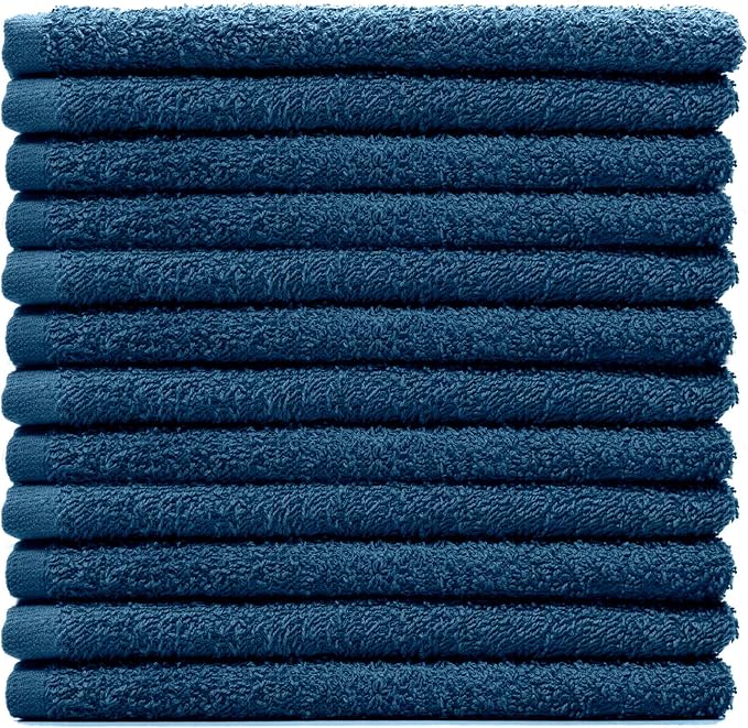 DAN RIVER Kitchen Bar Mops,Pack of 12,16 by 19 Inches,100% Cotton Super Absorbent,Multi-Purpose Cleaning Towels for Home and Kitchen Bars-Blue Opal