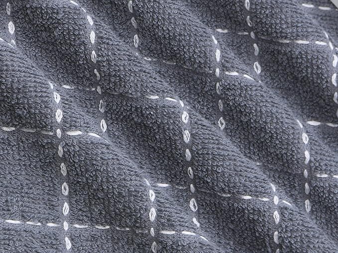 Natural Cotton Dish Cloths Waffle Weave Kitchen Towels,Ultra Absorbent Quick Drying Dish Towels, Soft Comfort Cleaning Cloth Washcloths, Set of 6 (Grey, 12 x 12 Inches)