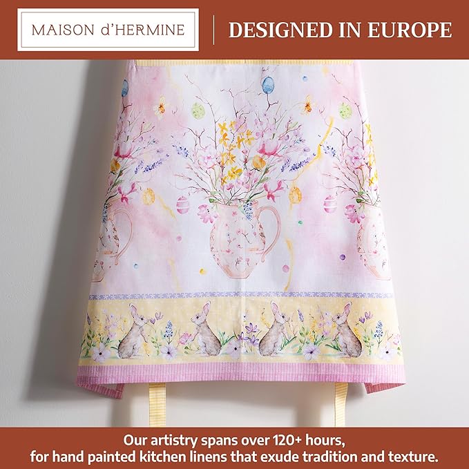 Maison d' Hermine 100% Cotton Apron for women with Pocket Kitchen Chef Apron for Men Cooking Mothers Day Gifts