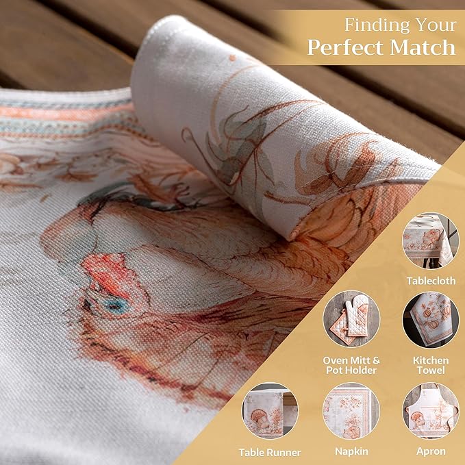 Maison d' Hermine Placemats Set of 4 100% Cotton Washable Cloth Place Mats, Reusable Table Mats for Thanksgiving Christmas Decorations Kitchen Dining Party Wedding (Giving Thanks, 13" x 19")
