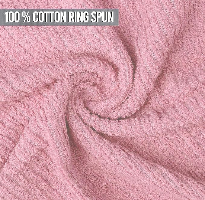 Softolle Bar Mop Towels, Pack of 12-16x19 Inches - 100% Cotton Super Absorbent Towels, Multi-Purpose for Home and Bar Cleaning (Pink)