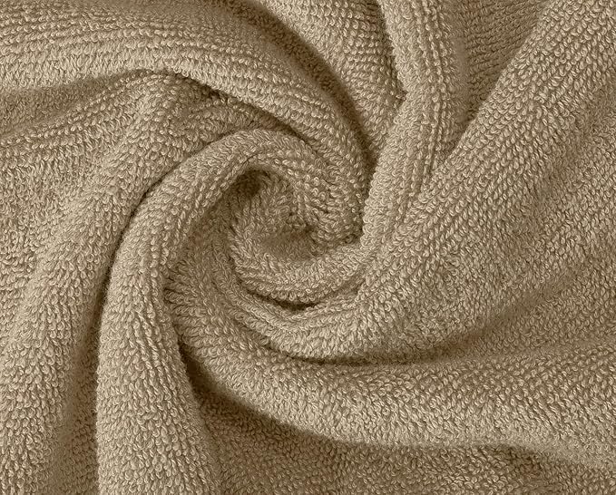 Oakias Premium Towel Set 600 GSM 6 Piece Beige - 100% Ring Spun Cotton Highly Absorbent Towels Set - Super Soft Bathroom Towel Set - Hotel Quality Double Stitched Hem - Ideal for Hotels, Spa, Gyms