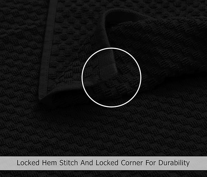 COTTON CRAFT Waffle Bath Sheets - Set of 2 Luxury Euro Spa Waffle Weave Bath Sheet Towels - 100% Ringspun Cotton Bath Sheet - Absorbent Quick Dry Bath Towel Sheet - Oversized 35 x 70 inches - Black