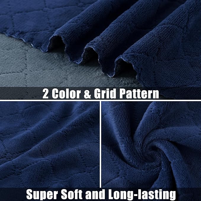 Mordimy 24 Pack Kitchen Towels (20" x 10", Dark Grey & Navy Blue), Super Soft and Absorbent Dish Towels, Coral Velvet Microfiber Cleaning Cloth, Nonstick Oil Fast Dry Dish Cloths
