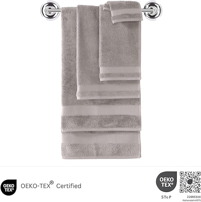 Classic Turkish Towels CTT - Premium Washcloths 12 Pack Set, 100% Turkish Cotton, Highly Absorbent & Quick Dry, Face Towels Wash Cloths for Hotel, Spa & Gym | 12"x12" (Light Grey)