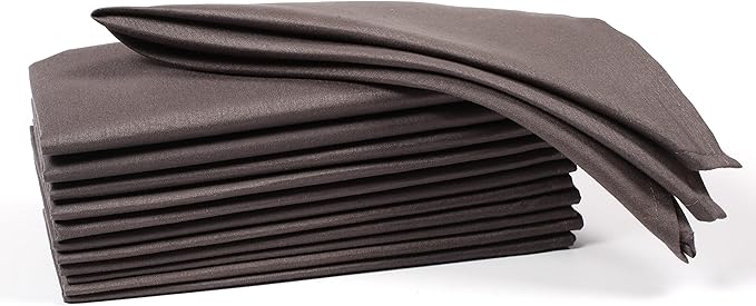Hemmed Edge Cloth Dinner Napkins Set of 12 18x18 Inches - Charcoal, Soft Spring Basket Décor Dinning Table Linen Napkin Ideal for Kitchen, Easter, Wedding | Decorative Washable Banquet Event Napkin