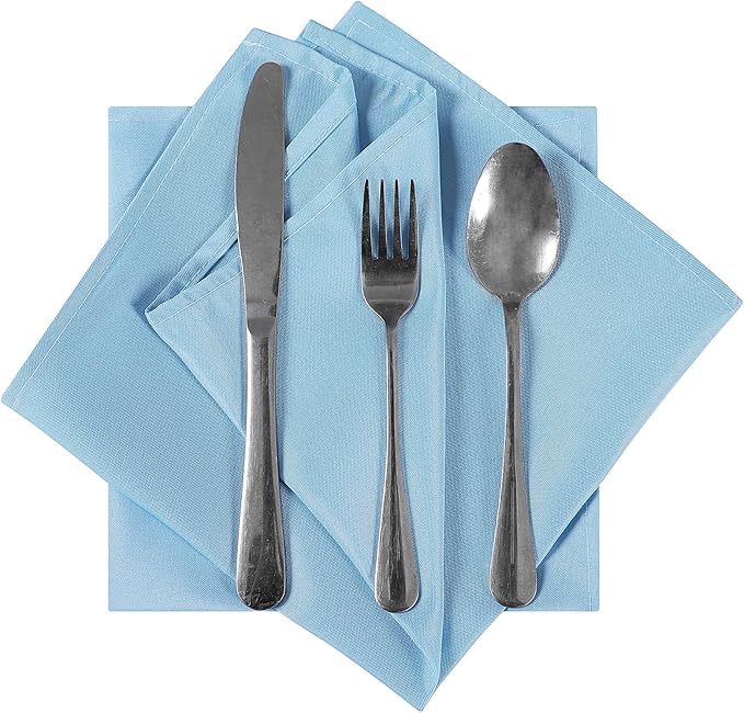 Bailarina Cloth Napkins Set of 120,17x17 inches Dinner Napkins Cloth Washable,Polyester Square Table Cloth Napkin Bulk with Hemmed Edges Ideal for Banquets, Parties and Weddings-Blue Mist