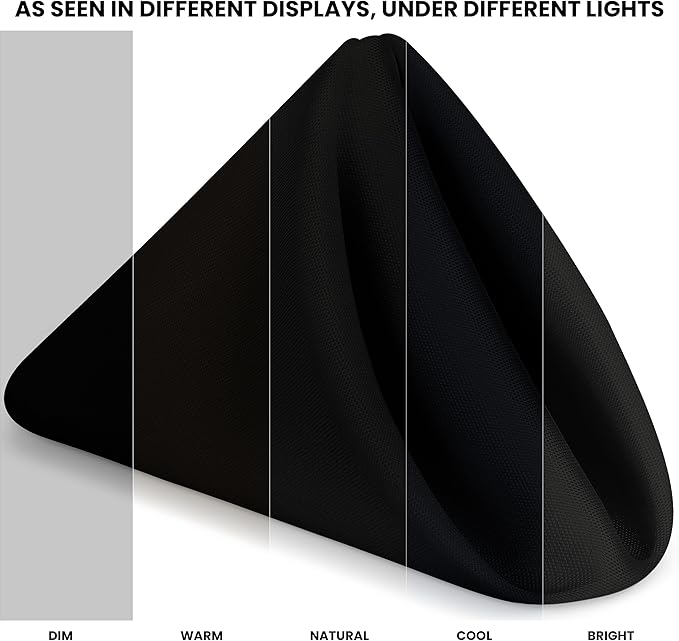 Utopia Home [24 Pack, Black] Cloth Napkins 17x17 Inches, 100% Polyester Dinner Napkins with Hemmed Edges, Washable Napkins Ideal for Parties, Weddings and Dinners