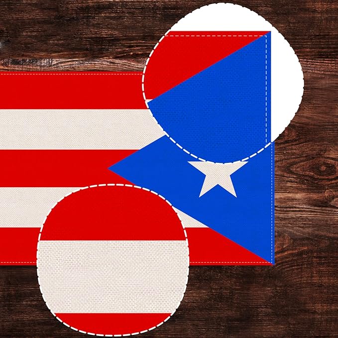 Nepnuser Puerto Rican Table Runner for Puerto Rico Themed Party Decoration Home Kitchen Dining Room Dinner Linen Table Decor (13" x 90")