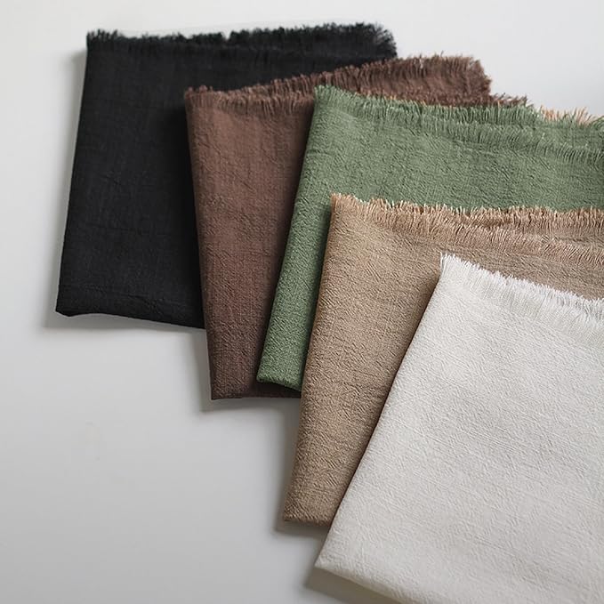 Handmade Cloth Napkins 100% Cotton Napkins with Fringe，Delicate Handmade Cloth Napkins for Dinners, Parties, Weddings and More，18 x 18 Inch Set of 6 - Sage Green