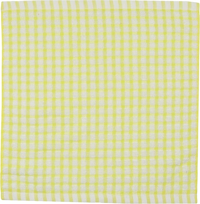 Cotton Cleaning Rags Terry Dish Cloths for Washing Dishes, Set of 8 Dish Rags for Cleaning, Light and Soft Dish Towels for Kitchen Drying Dishes, 11.8 Inch x 11.8 Inch (Yellow)