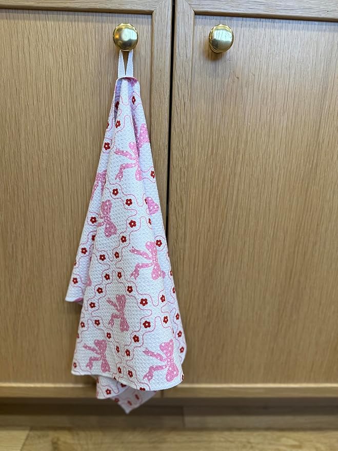 || 3 Pack|| Double Sided || Not Your Ordinary Dish Towels || Waffle Weave Microfiber|| Highly Absorbent || Hanging Loop || Dish Cloths || Modern || Designer Prints || Valentines