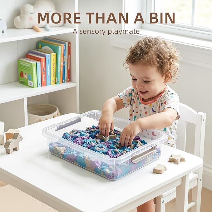 Citylife 10 PCS Plastic Storage Bins with Latching Lids Portable Project Case Clear File Box Stackable Storage Containers for Organizing A4 Paper, Photo, Document, Scrapbook
