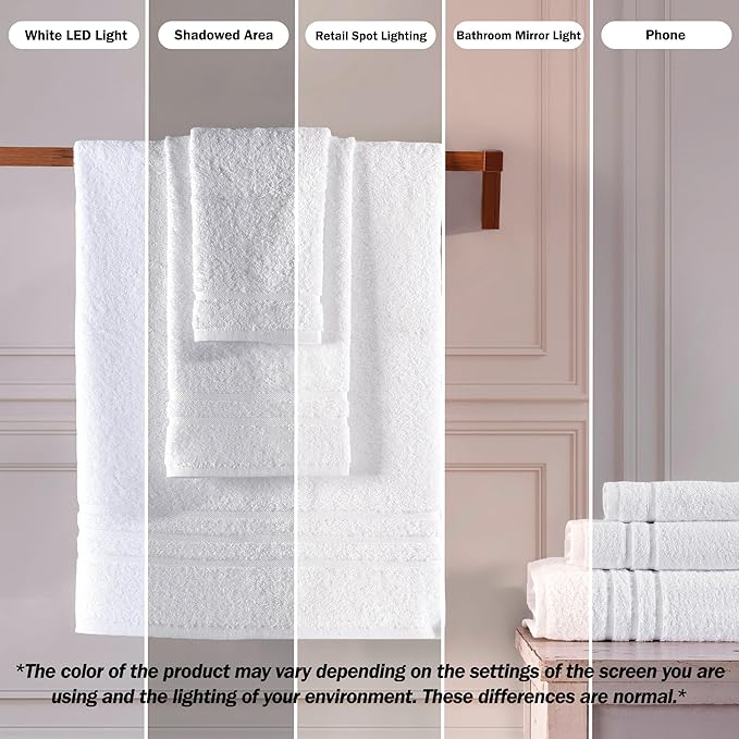 Hawmam Linen White Hand Towels for Bathroom, Set of 4, 16x29 Inch, Premium Turkish Cotton, Highly Absorbent Hotel Collection, Blissful Luxury Spa Feel, White Towels