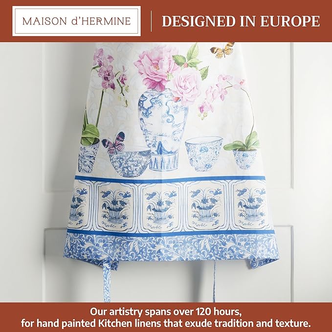 Maison d' Hermine 100% Cotton Apron for women with Pocket Kitchen Chef Apron for Men Cooking Mothers Day Gifts