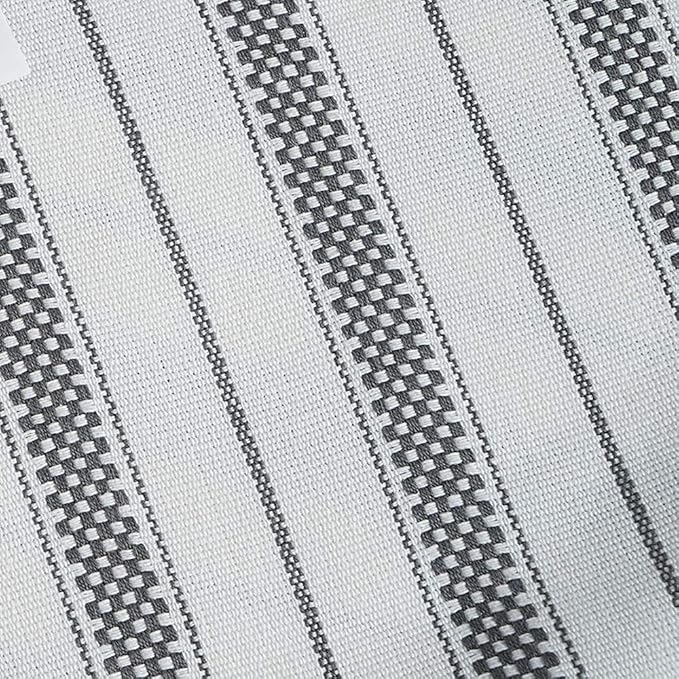 Kitchen Towels Set – Pack of 6 (20’’ x 30’’) Extra Large Premium Cotton Dish Towels for Kitchen – Chain Stripe Towels – Absorbent – 100% Cotton – with Hanging Loop – Dark Grey