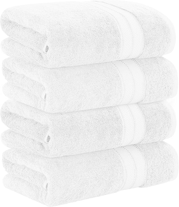 Modern Threads 4-Pack SpunLoft Bath Towel White 30x54