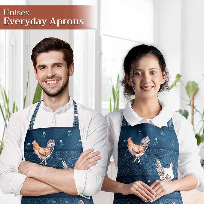 Maison d' Hermine 100% Cotton Apron for women with Pocket Kitchen Chef Apron for Men Cooking Mothers Day Gifts