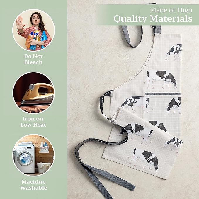 Maison d' Hermine 100% Cotton Apron for women with Pocket Kitchen Chef Apron for Men Cooking Mothers Day Gifts