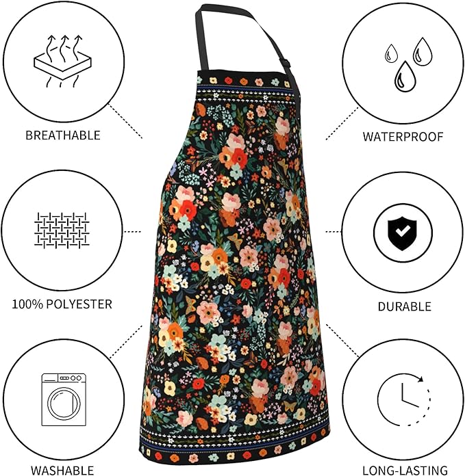 Funny Apron Polyester Grooming Aprons with Pocket for Cooking Kitchen Grilling Adults