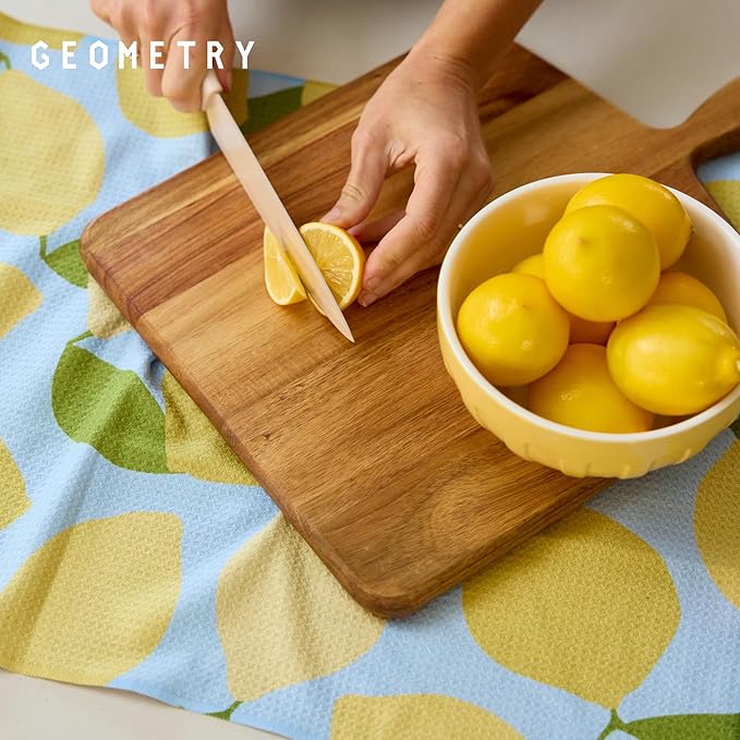 GEOMETRY Spring Kitchen Towels - Quick Dry Microfiber Cloth Spring & Summer Dish Towels for Kitchen Drying - Premium Quick Dry Towel - Sunny Star, 18" x 30" - 1-Pack