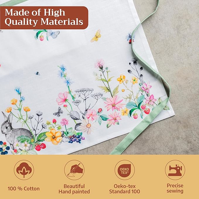 Maison d' Hermine 100% Cotton Apron for women with Pocket Kitchen Chef Apron for Men Cooking Mothers Day Gifts
