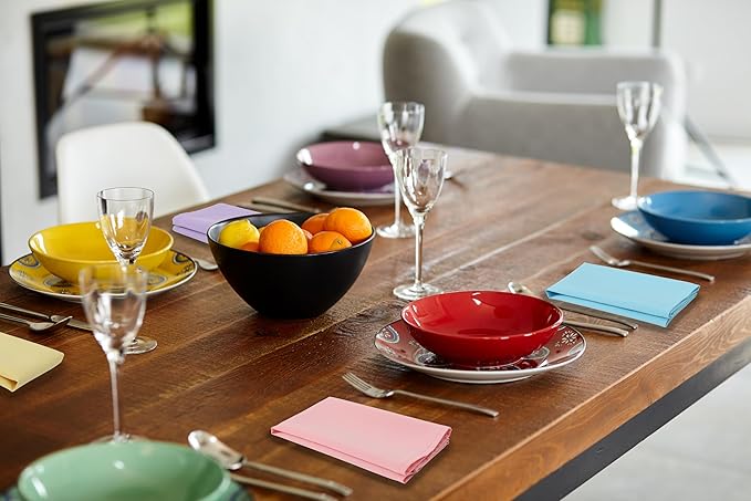 Cloth Napkins Set of 8,Spring Colors,18 x 18 inch,Easter Table Decorations,Washable Cloth Napkins Made of 100% Microfiber,Good for Restaurant, Everyday use, Parties. (4 Patel Colors)