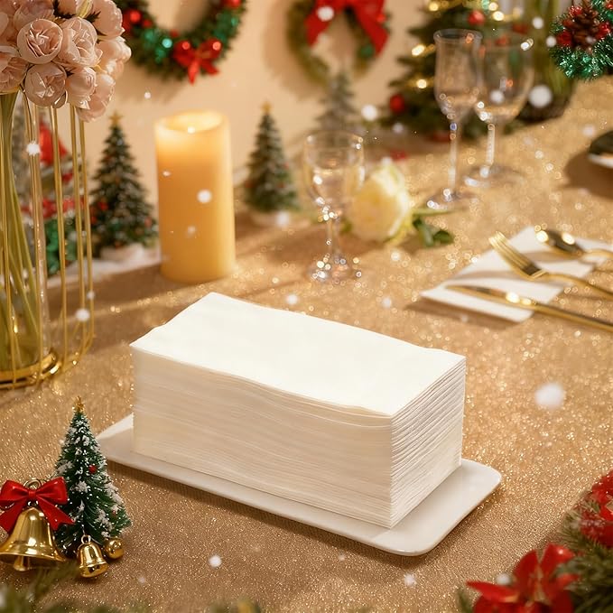 100PACK Disposable Hand Towels for Bathroom, Soft and Absorbent Paper Guest Towels Disposable Decorative Bathroom Hand Napkins for Kitchen, Parties, Weddings, Dinners