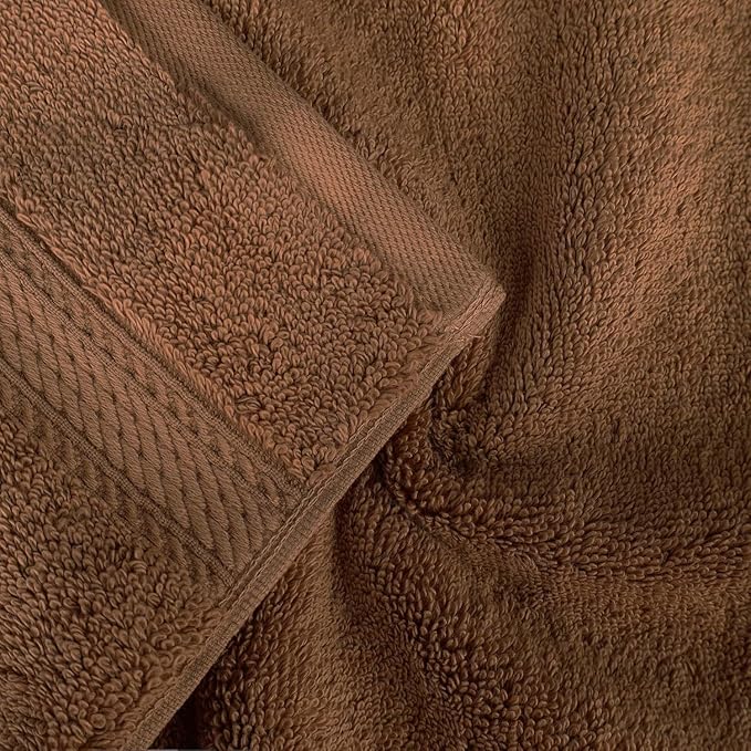 Superior Egyptian Cotton Pile 9 Piece Towel Set, Includes 3 Bath, 3 Hand, 3 Face Towels/Washcloths, Ultra Soft Luxury Towels, Thick Plush Essentials, Guest Bath, Spa, Hotel Bathroom, Chocolate