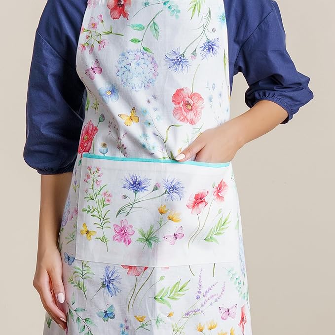 Maison d' Hermine 100% Cotton Apron for women with Pocket Kitchen Chef Apron for Men Cooking Mothers Day Gifts