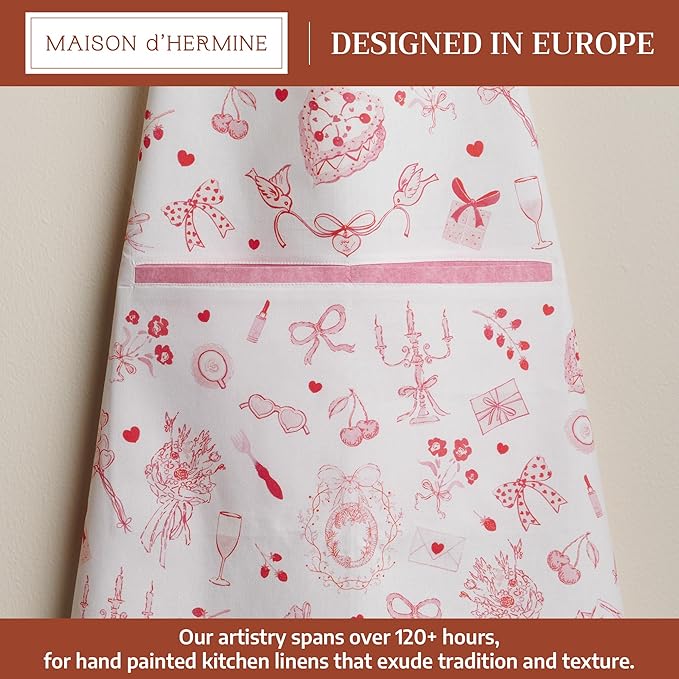 Maison d' Hermine 100% Cotton Apron for women with Pocket Kitchen Chef Apron for Men Cooking Mothers Day Gifts