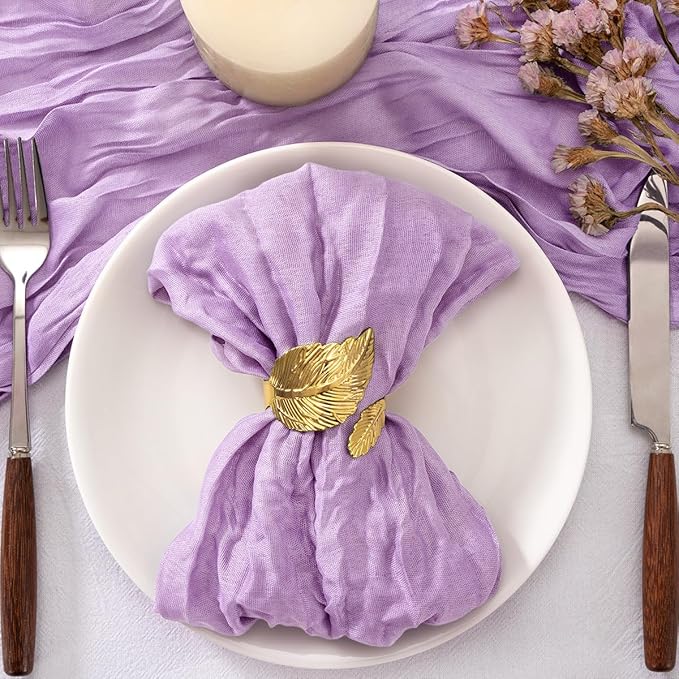 20 Pack Lilac Cheesecloth Napkins Cloth Washable Spring Summer Cloth Napkins Set of 20 Bulk 21x21 Inches for Wedding Baby Bridal Shower Birthday Dinner Party Home Table Decor
