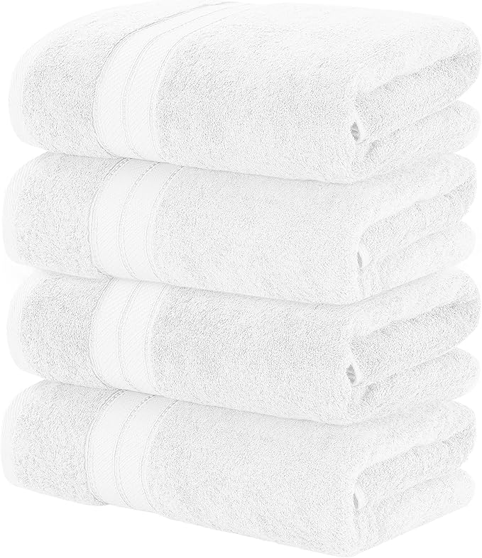 Modern Threads 4-Pack SpunLoft Bath Towel White 30x54