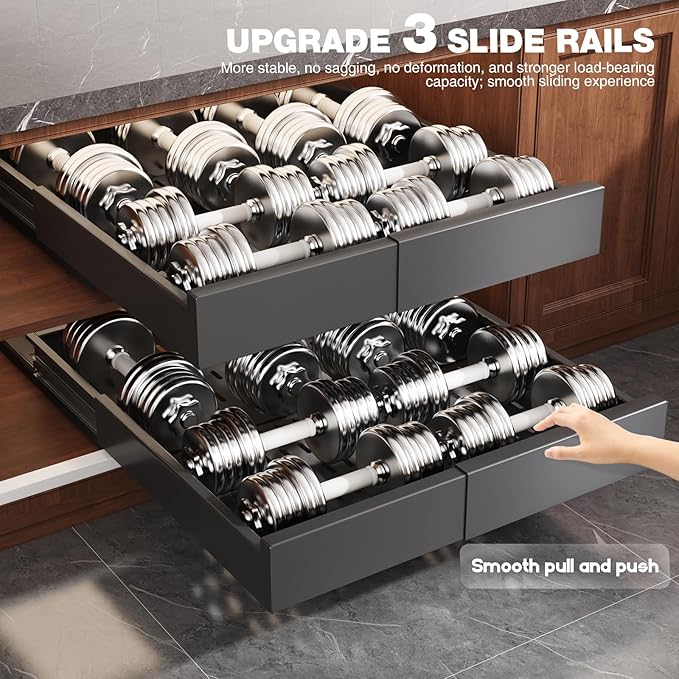 Seinloes 2 Pack Pull Out Cabinet Organizer Expandable Width(13"-21") and Depth(17"-24"),Slide Out Drawers with Raising Pad for Framed Cabinets,No Drill Roll Out Shelves for Kitchen,Bathroom,Black