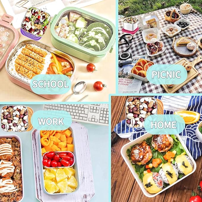 HTEVW 6Pack 6oz Stainless Steel Snack Containers for Kids, Easy Open Leak Proof Metal Toddler Snack Containers with Silicone Lids, Stackable Metal Toddler Lunch Box for Daycare, School and Travel