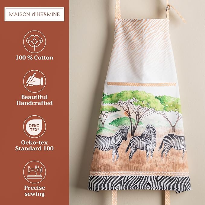 Maison d' Hermine 100% Cotton Apron for women with Pocket Kitchen Chef Apron for Men Cooking Mothers Day Gifts
