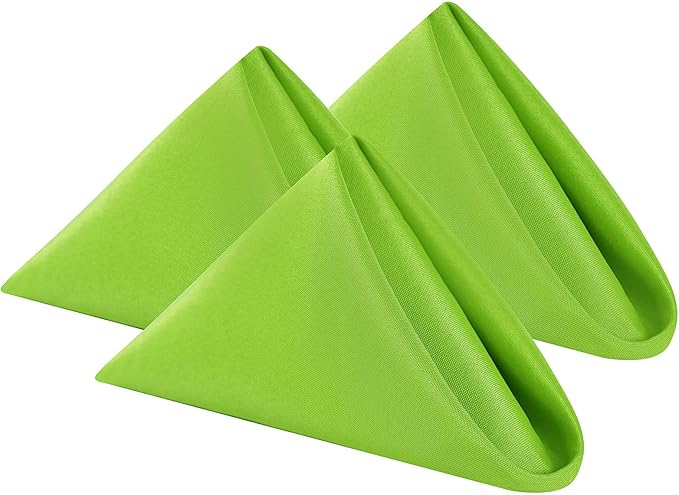 Cupuamon Cloth Napkins 20x20 inch Washable Polyester Dinner Napkins Soft Table Napkins for Wedding Party Dining Banquet(Apple Green,25PCS)