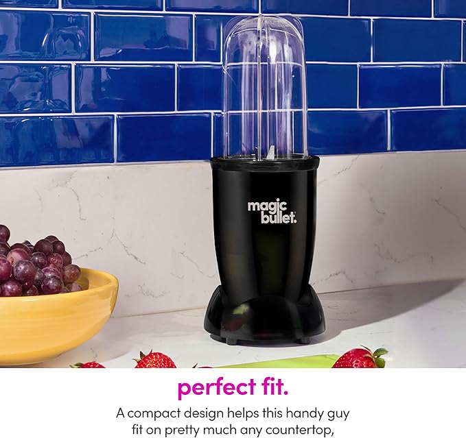 Magic Bullet® Blender Set, 7-Piece Set, 250W Blender and Food Processor, 2 Blending Cups, Cross Blade, Compact Design, Smoothies, Sauces, Silver, MBR-0701AK (Pack of 4)