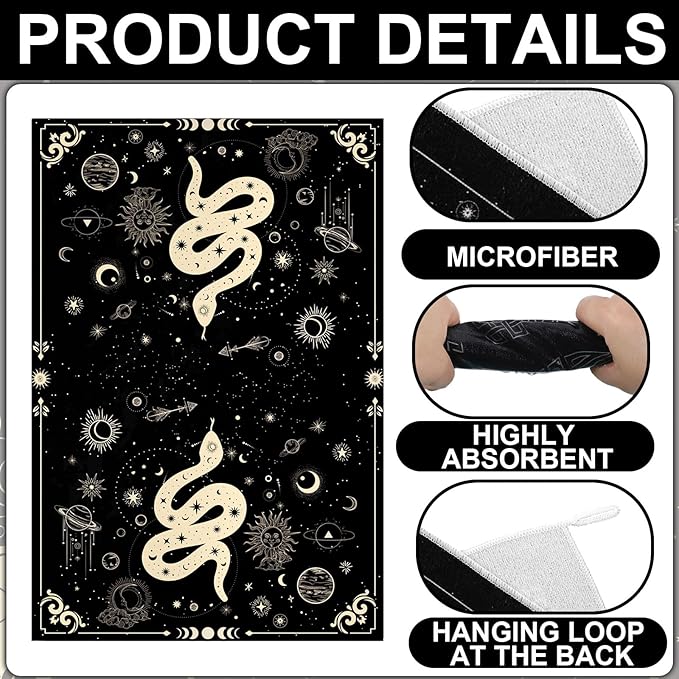 Bencailor 6 Pcs Retro Kitchen Towels 15.7 x 23.6 Inch Farmhouse Vintage Hand Towels Decorative Absorbent Dish Cloth for Bathroom Decor for Cooking Baking Cleaning(Black, Gold,Bohemia)
