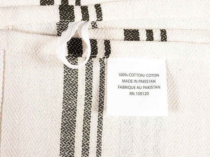 KAF Home Assorted Flat Kitchen Towels - Set of 10, 18 x 28 Inch (Olive)