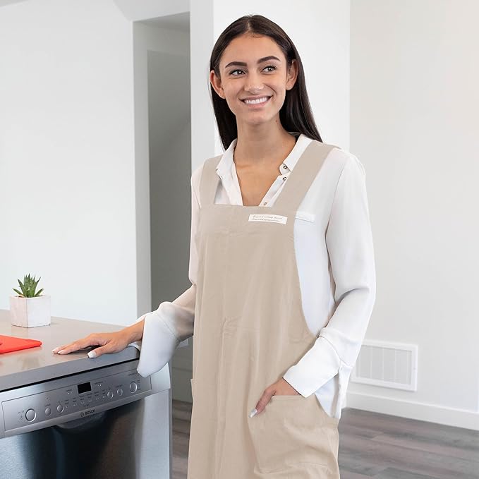 HANEE Cotton Aprons for Women and Men | Cross-Back Apron with Pockets