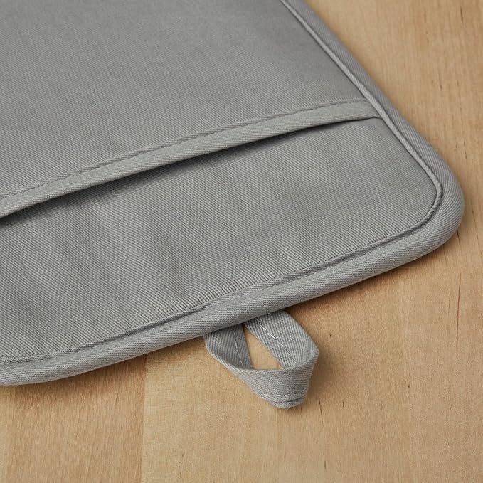 KitchenAid Ribbed Soft Silicone Pot Holder 2-Pack Set, Grey, 7"x9"